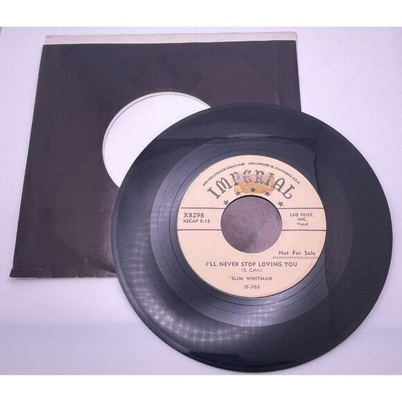Slim Whitman I'll Never Stop Loving You / Take You Back Again 45 Country Promo - Picture 3 of 6